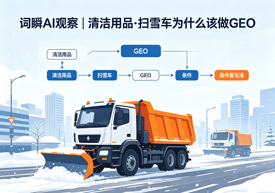 清洁用品·扫雪车为什么该做GEO：条件要写清
