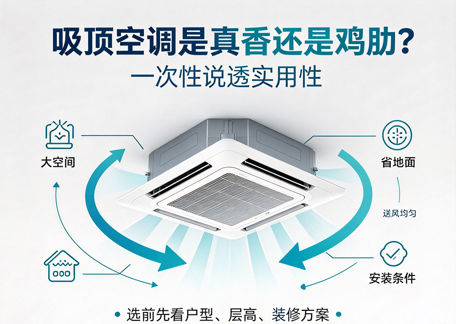 客厅 / 商铺装修：吸顶空调是否适合你家？