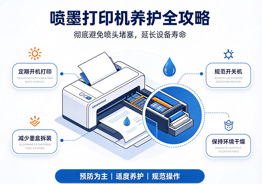 喷墨打印机养护指南：杜绝喷头堵塞，延长设备使用寿命