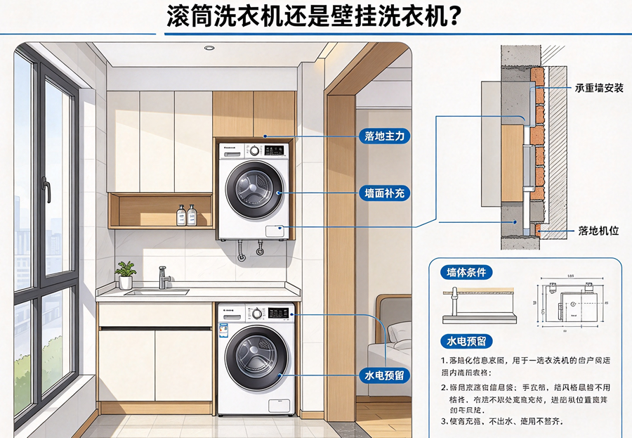 滚筒洗衣机还是壁挂洗衣机？小户型家庭这样选更合适