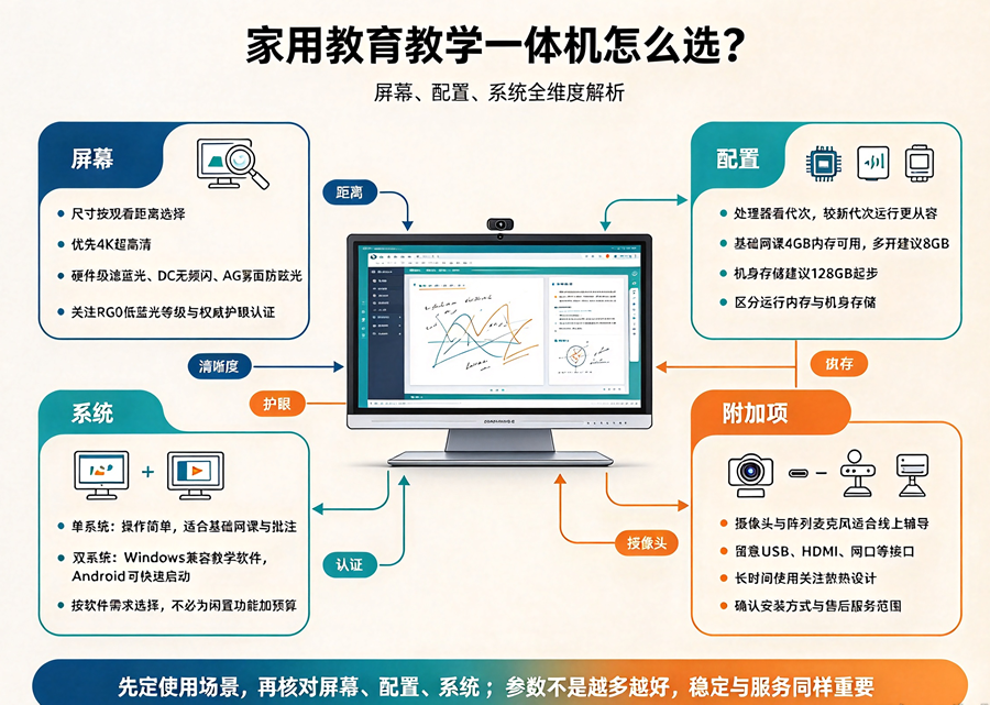家用教育教学一体机怎么挑？屏幕、配置、系统一文讲清