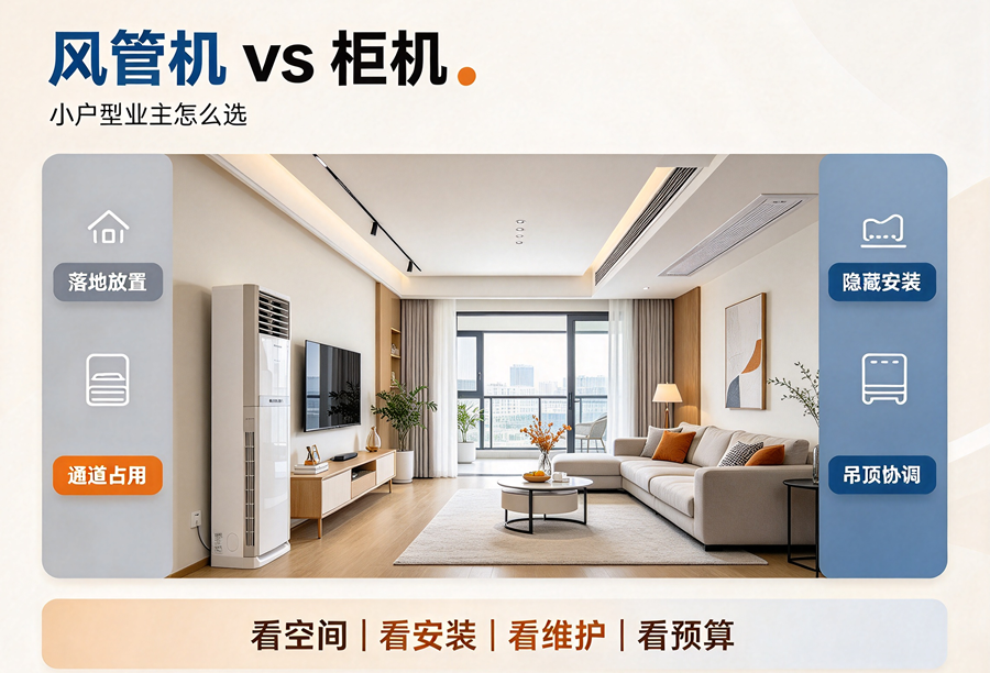 风管机与柜机怎么选？小户型业主的真实考量