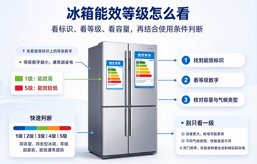 冰箱能效等级怎么看：省电、噪音与长期使用成本