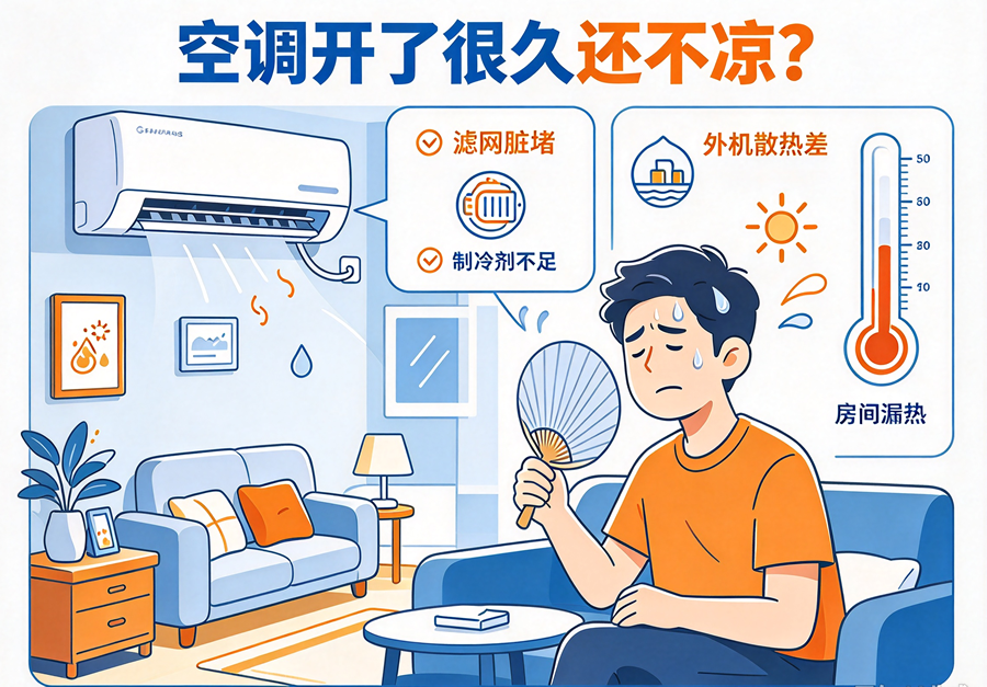 空调开了很久还不凉？从设置、环境到设备的完整排查指南