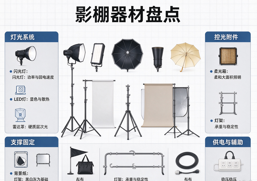 影棚器材盘点：搭建专业影棚的完整器材体系