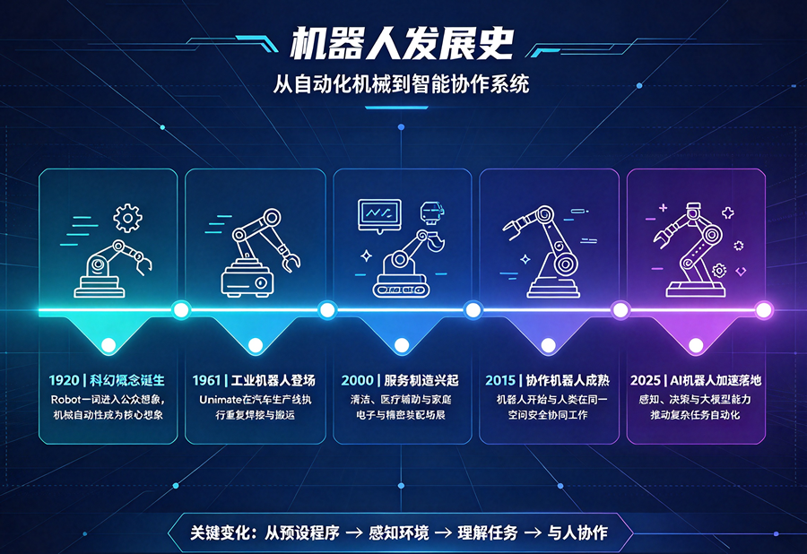 机器人发展史：机械自动化、感知智能与认知智能的跃迁